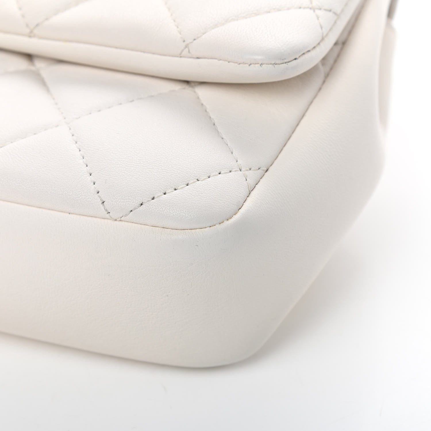 Chanel Lambskin Quilted Resin Bi-Color Chain Flap Bag White 10 of 13