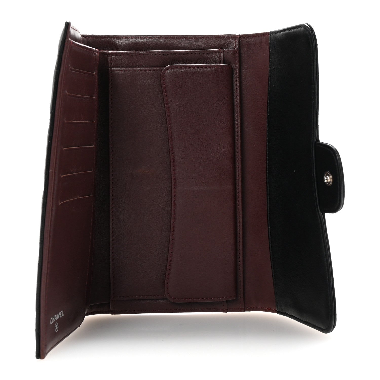 Chanel Lambskin Quilted Large Flap Wallet Black 5 of 8