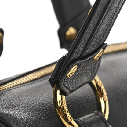 MCM Grained Calfskin Studded Boston Bag Black 11 of 12