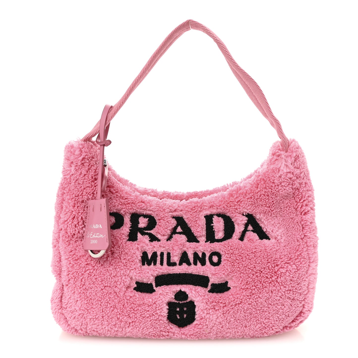 Terry Cloth Mini Re-Edition 2000 Bag Petalo Black
