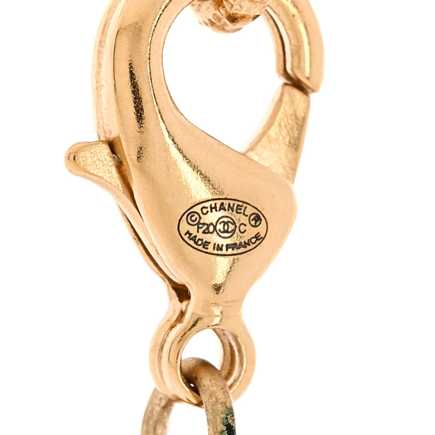 Chanel ID Dog Tag Charm Necklace Gold 5 of 5