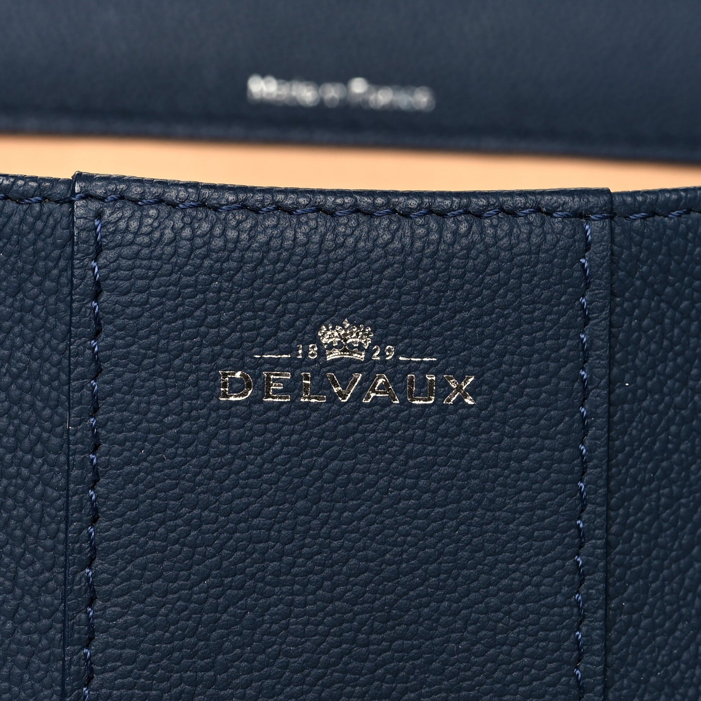 Grained Calfskin Mini Brillant Satchel Navy