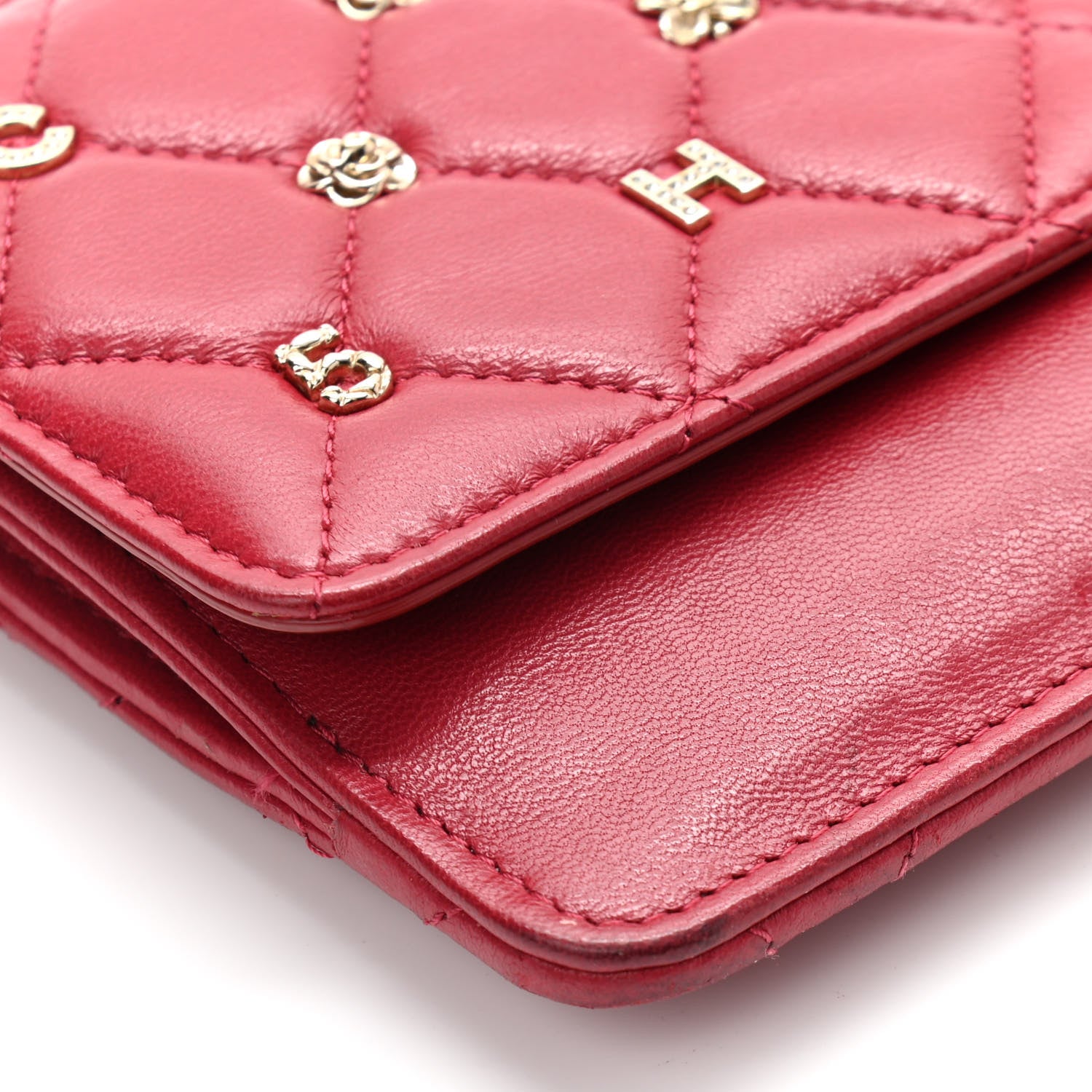 Chanel Lambskin Quilted All About Chanel Charm Wristlet Wallet Red 9 of 9