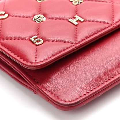 Chanel Lambskin Quilted All About Chanel Charm Wristlet Wallet Red 9 of 9