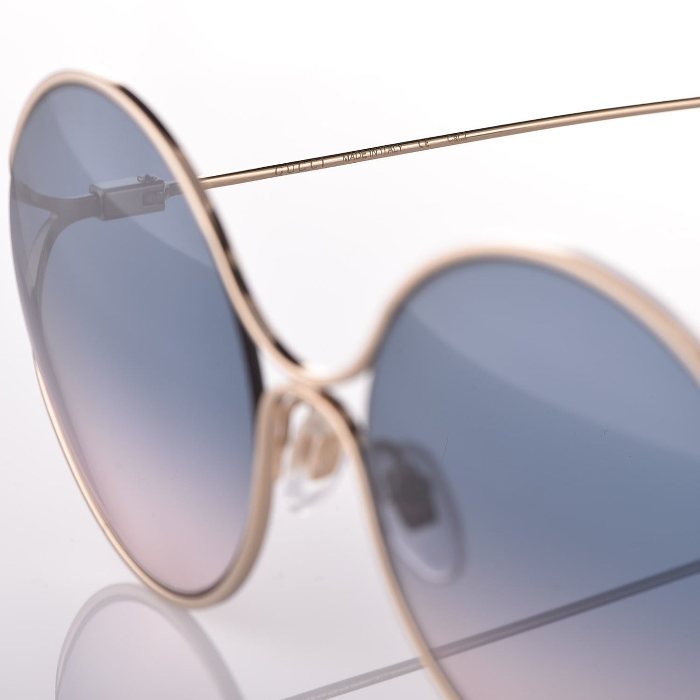 Round Pearl Tip Sunglasses GG0253S Gold