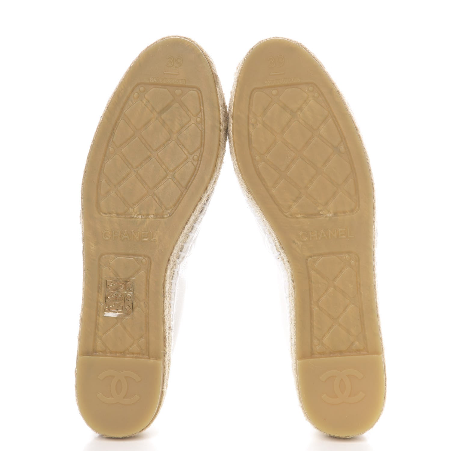 Chanel Lambskin Quilted CC Espadrilles 39 White 5 of 11