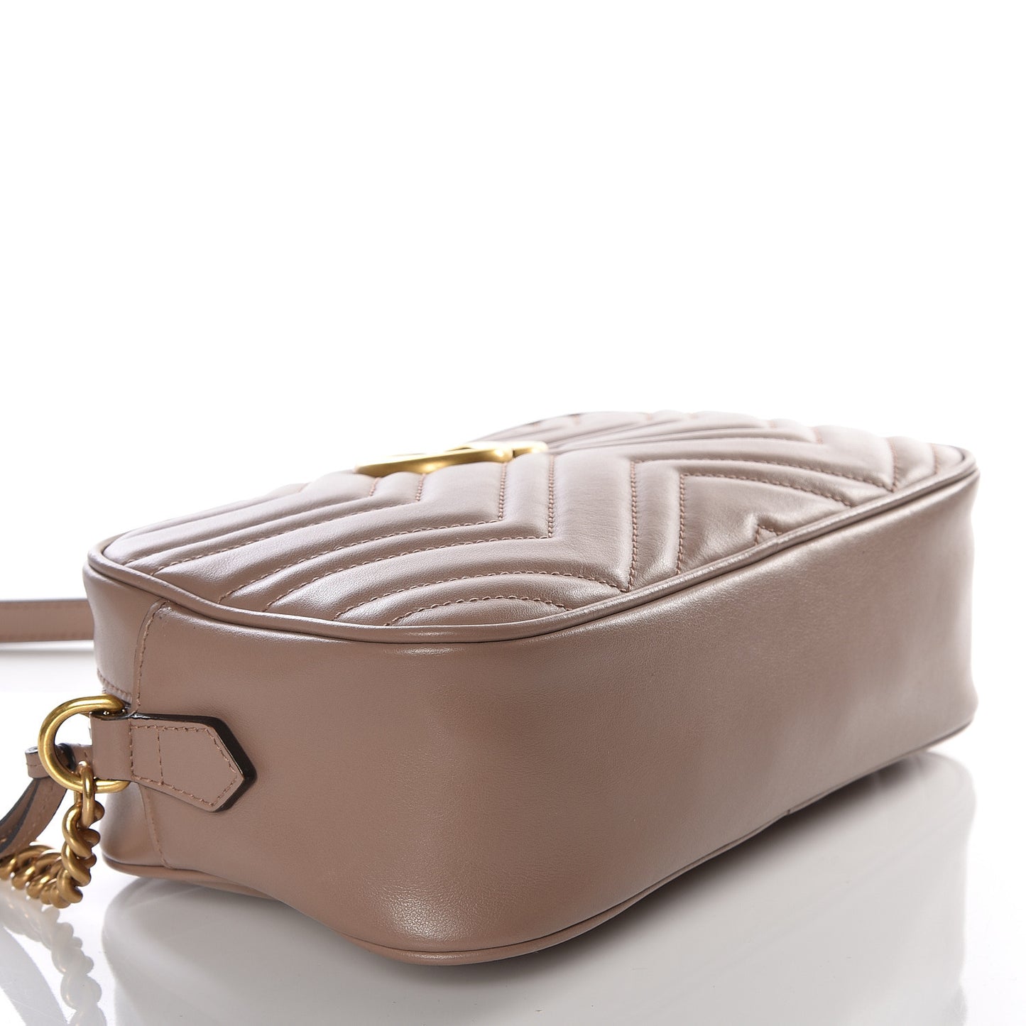 Calfskin Matelasse Small GG Marmont Chain Shoulder Bag Porcelain Rose