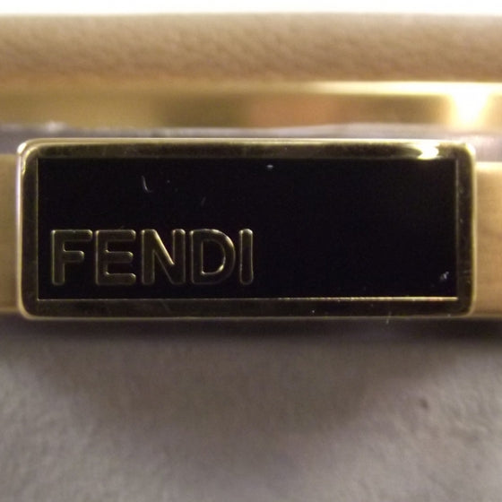 Fendi Goatskin Large Peekaboo Iconic Satchel Beige Latte Black 12 of 12