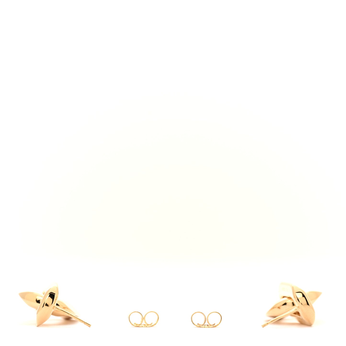 Metal LV Edge Double Hoop Earrings Gold