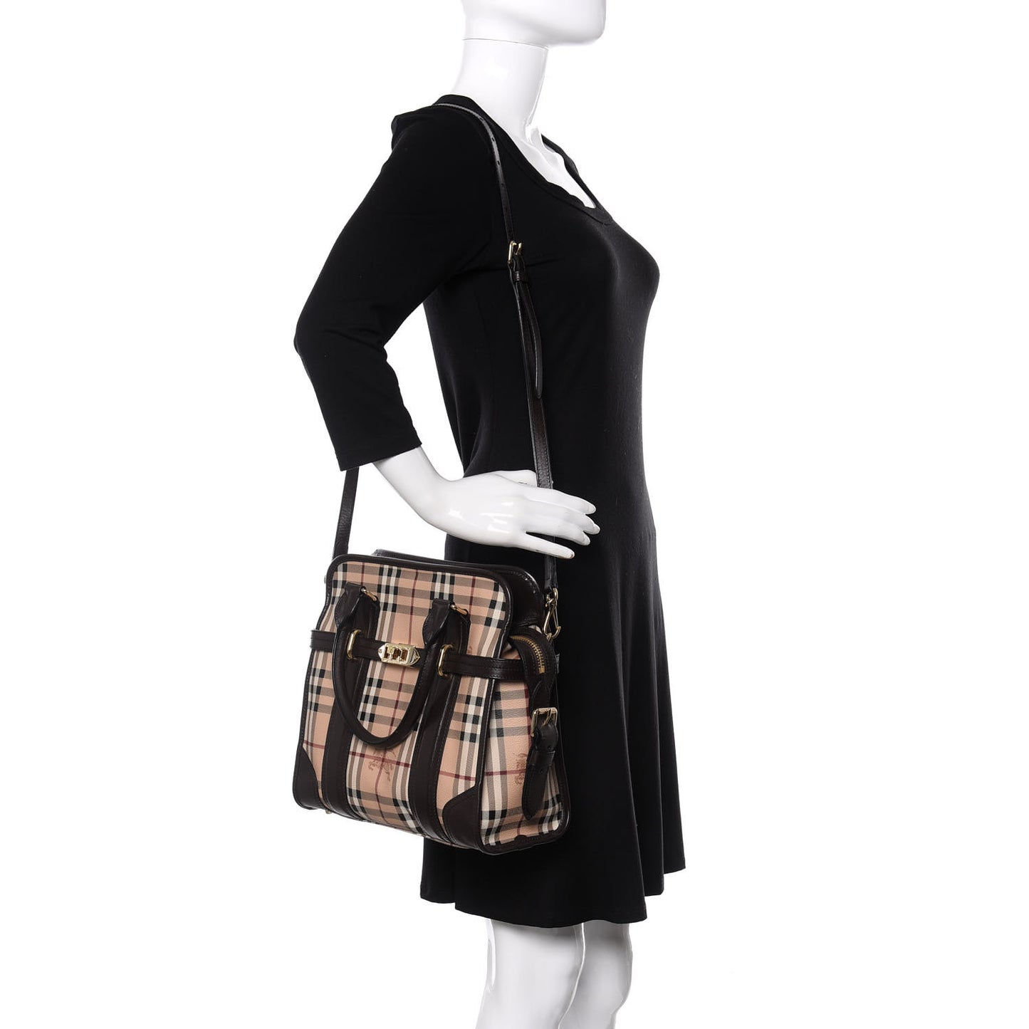 Haymarket Check Minford Portrait Tote Chocolate
