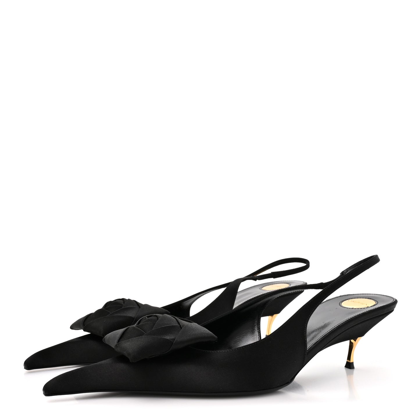 Satin Crepe Dakota 50 Slingback Pumps 40.5 Black