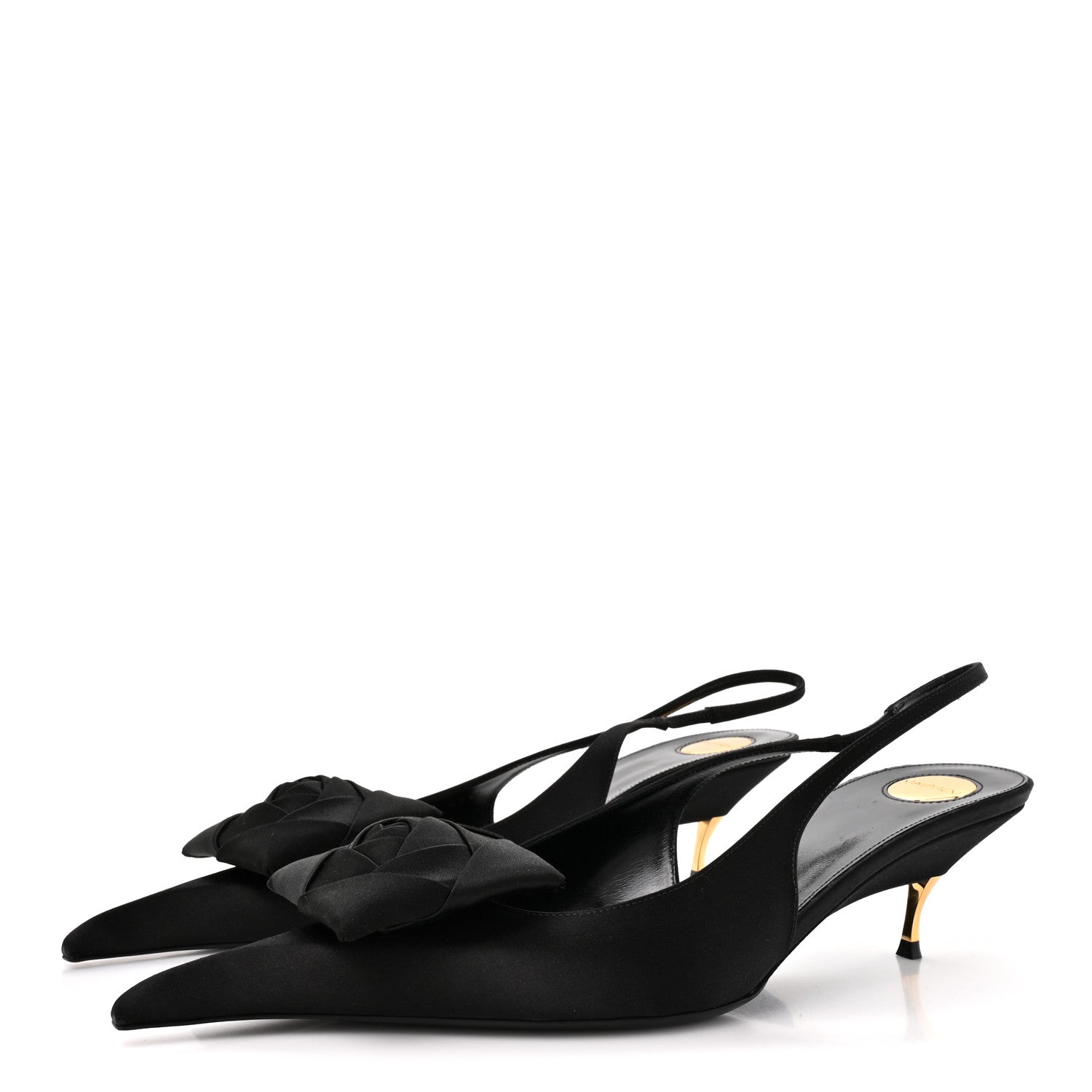 Saint Laurent Satin Crepe Dakota 50 Slingback Pumps 40.5 Black 4 of 9
