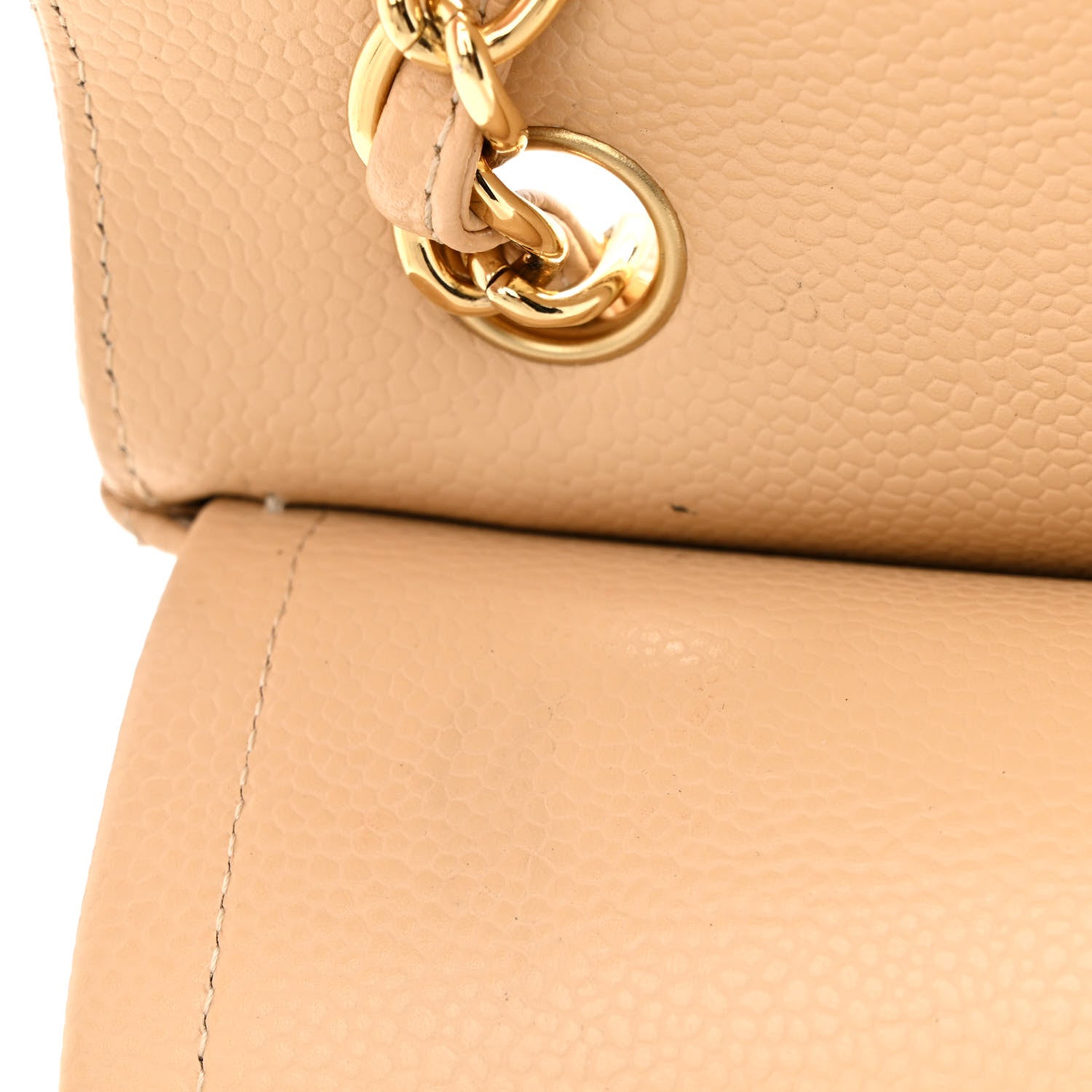 Chanel Caviar Quilted Jumbo Double Flap Beige 13 of 18