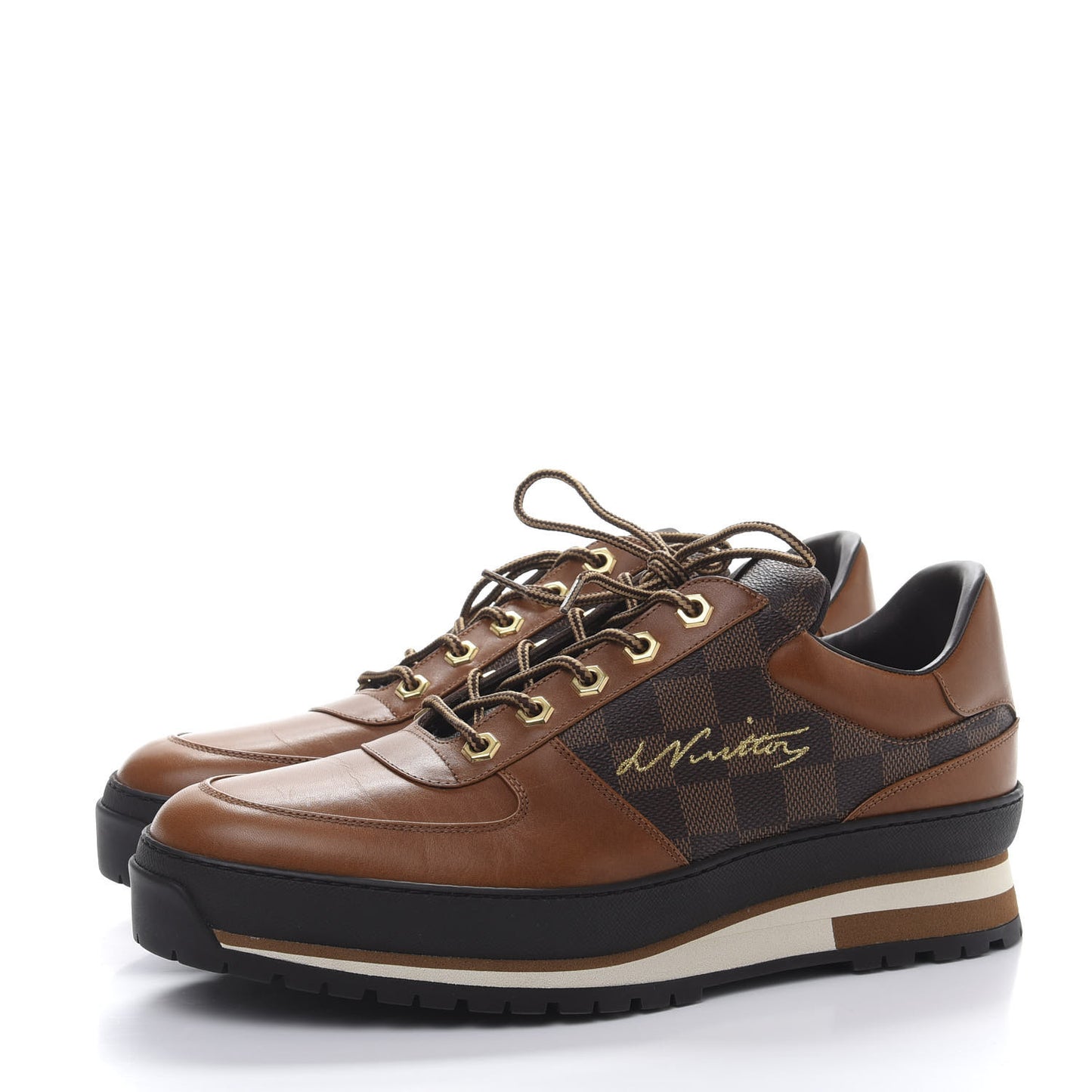 Calfskin Damier Ebene Harlem Sneakers 8