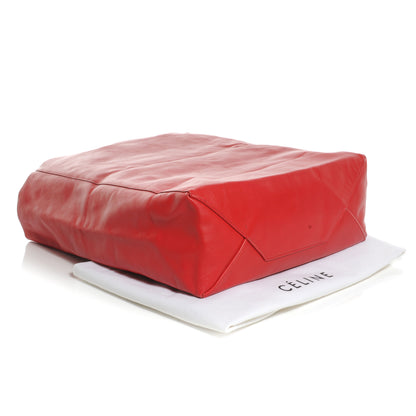 Celine Lambskin Cabas Vertical Tote Red 4 of 8