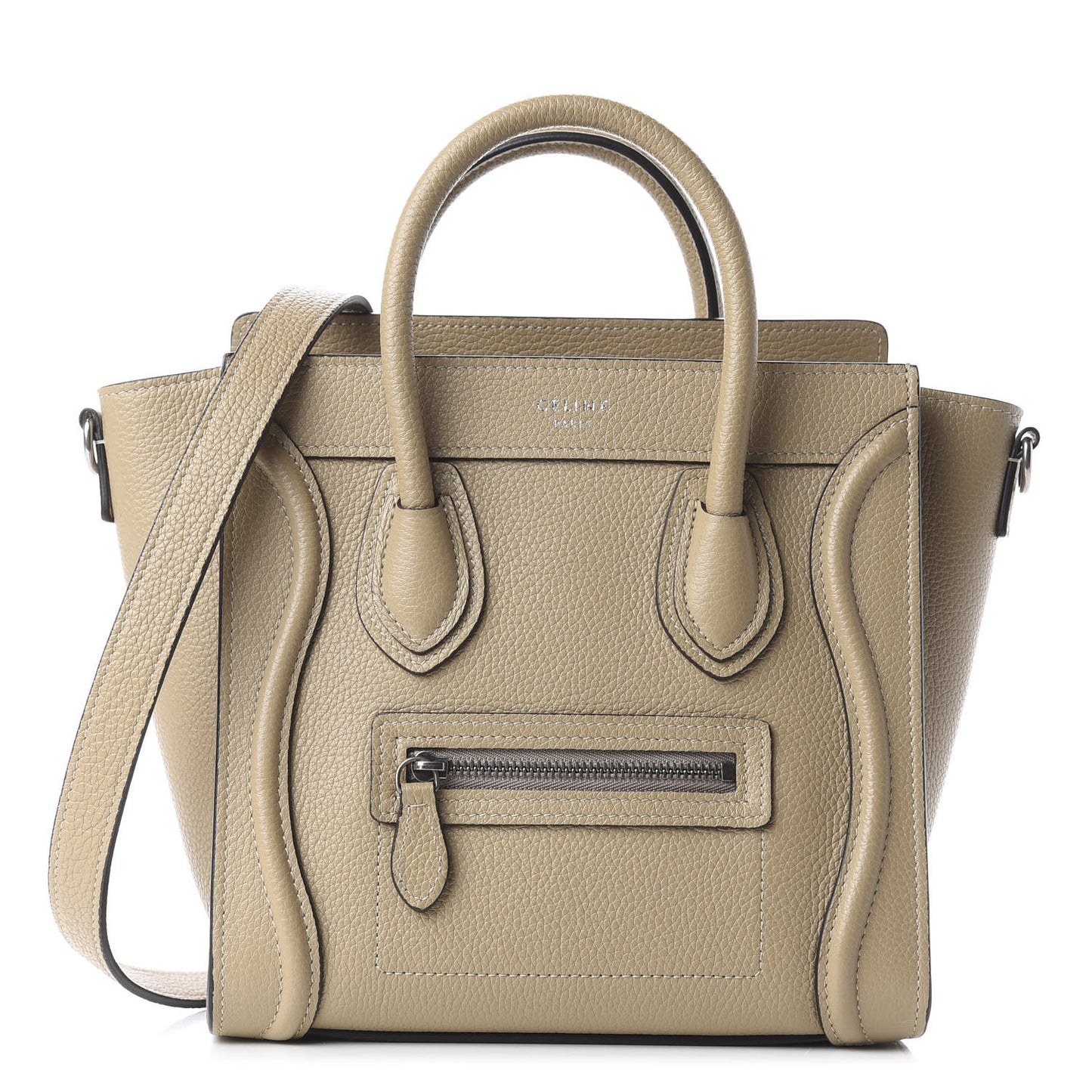 Drummed Calfskin Nano Luggage Dune