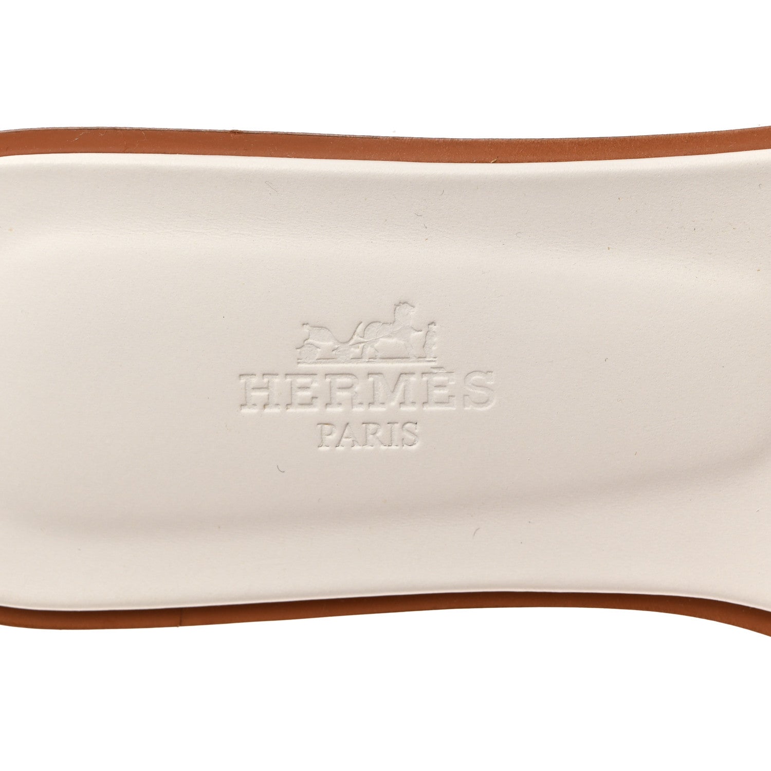 Hermes Box Calfskin Oran Sandals 36.5 White 6 of 9
