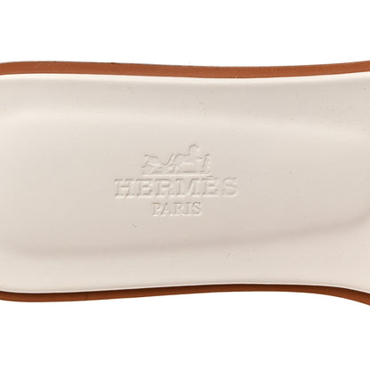 Hermes Box Calfskin Oran Sandals 36.5 White 6 of 9