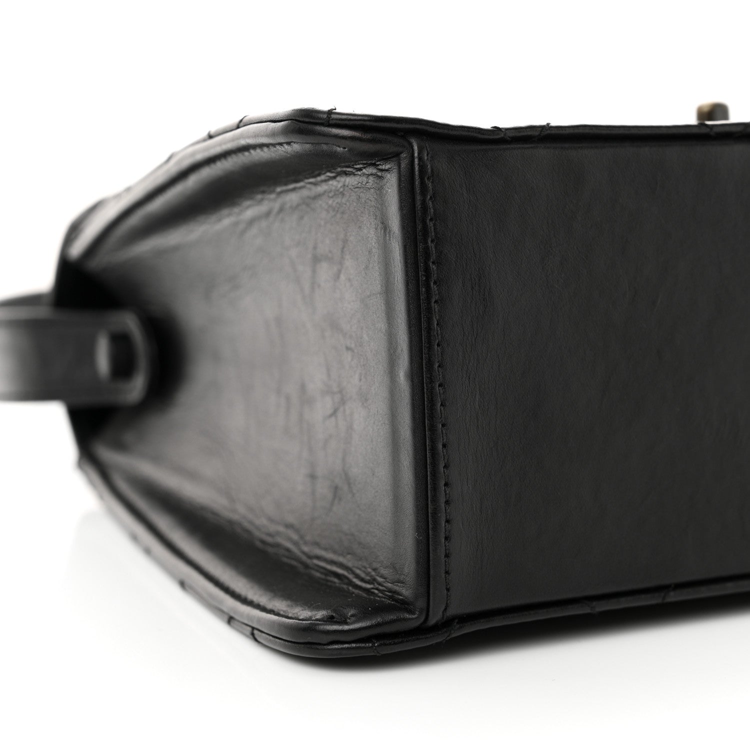 Chanel Lambskin Stitched Shoulder Flap Bag Black 11 of 18