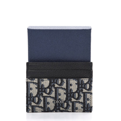 Christian Dior Grained Calfskin Oblique Card Holder Black 8 of 8