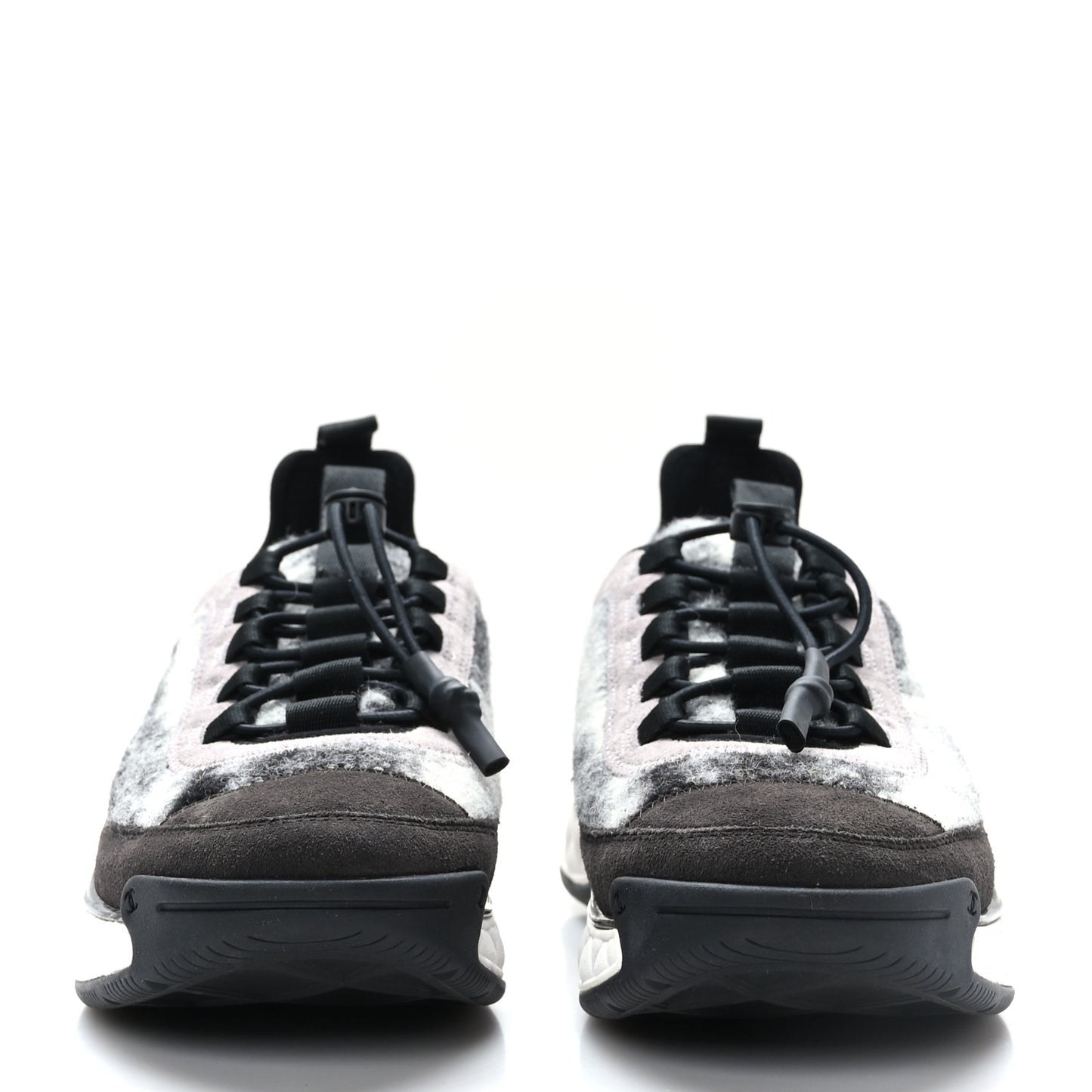 Fabric Suede Calfskin CC Sneakers 40 Gray