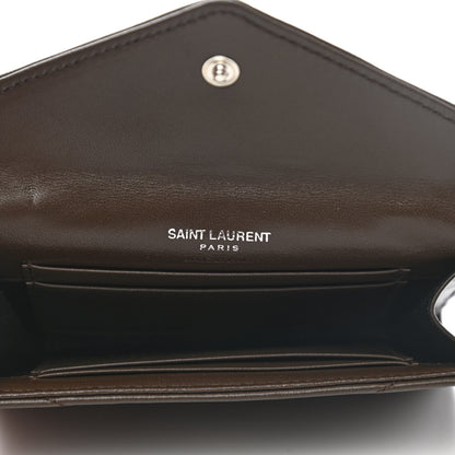 Saint Laurent Lambskin Y Quilted Monogram Small Loulou Envelope Wallet Faggio 5 of 8