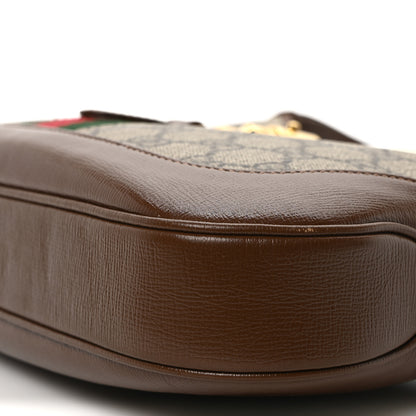 Gucci GG Supreme Monogram Azalea Calfskin Web Small Jackie 1961 Hobo Beige Ebony Brown Sugar 10 of 10