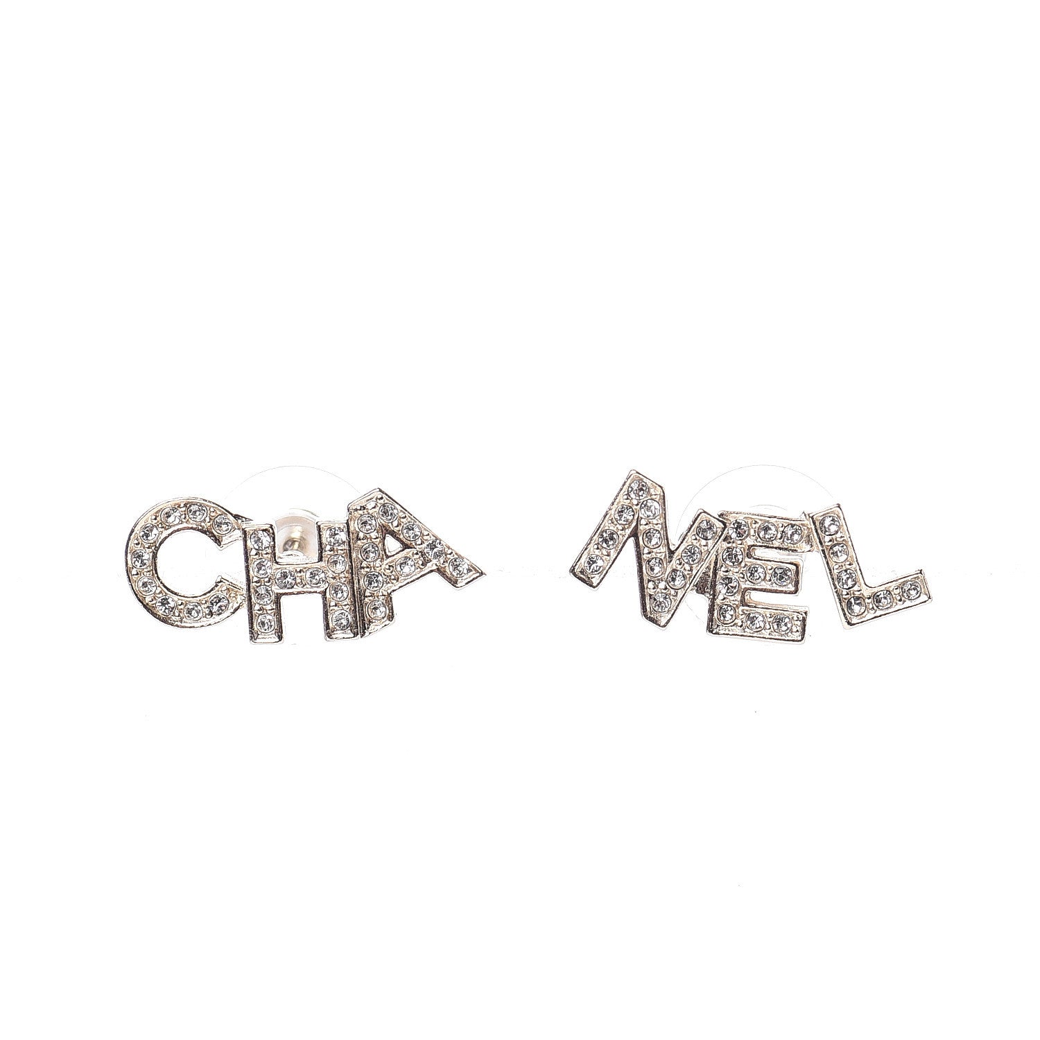 Chanel Crystal Pearl Signature Stud Earrings Gold 1 of 5