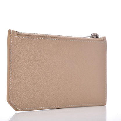 Saint Laurent Grained Calfskin 5 Fragments Zip Pouch Card Holder Nude 3 of 8