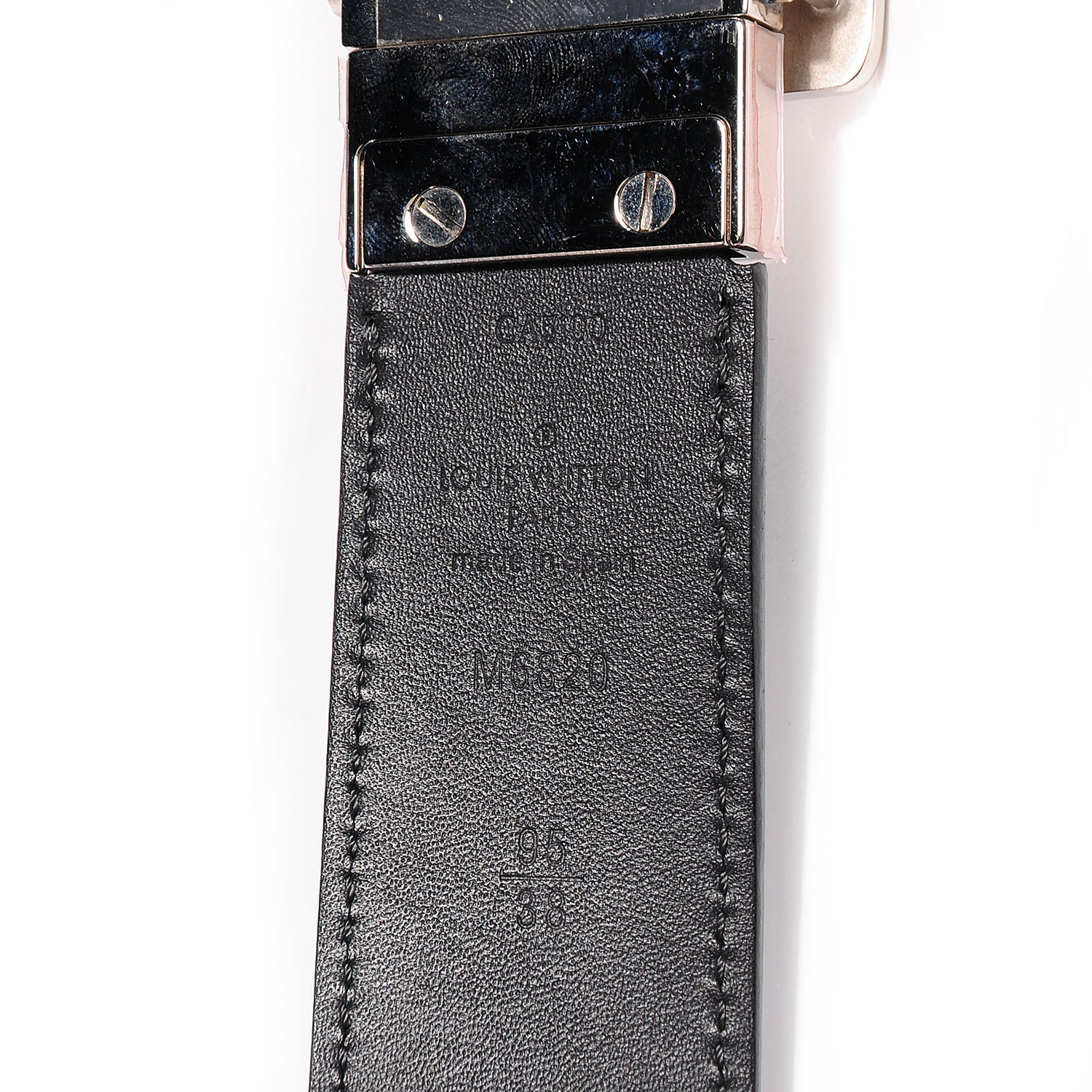 Louis Vuitton Calfskin Damier Embossed Inventeur Reversible Belt 95 38 5 of 5