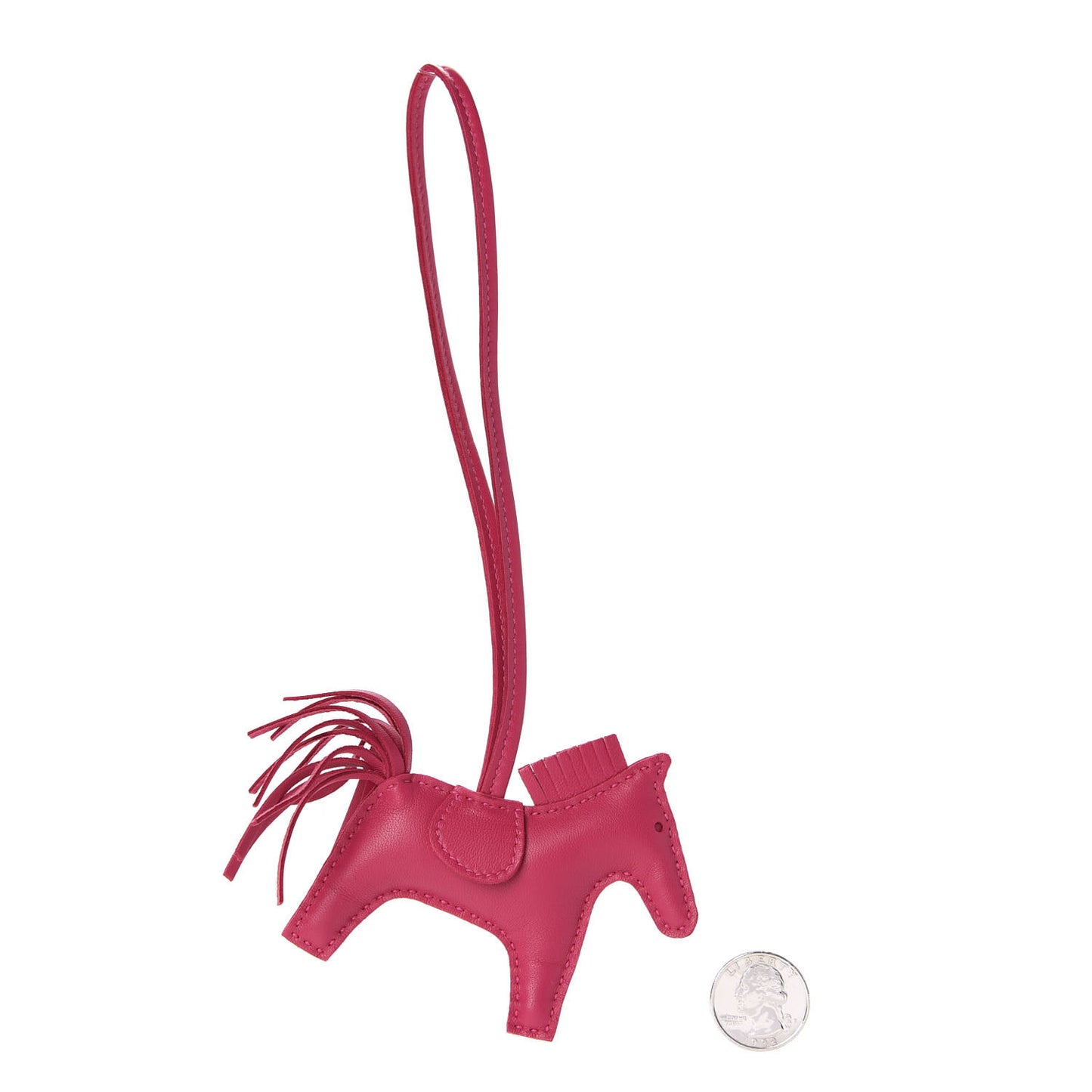 Milo Lambskin Grigri Rodeo Horse Bag Charm PM Rose Mexico