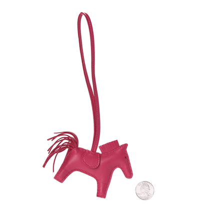 Hermes Milo Lambskin Grigri Rodeo Horse Bag Charm PM Rose Mexico 2 of 4