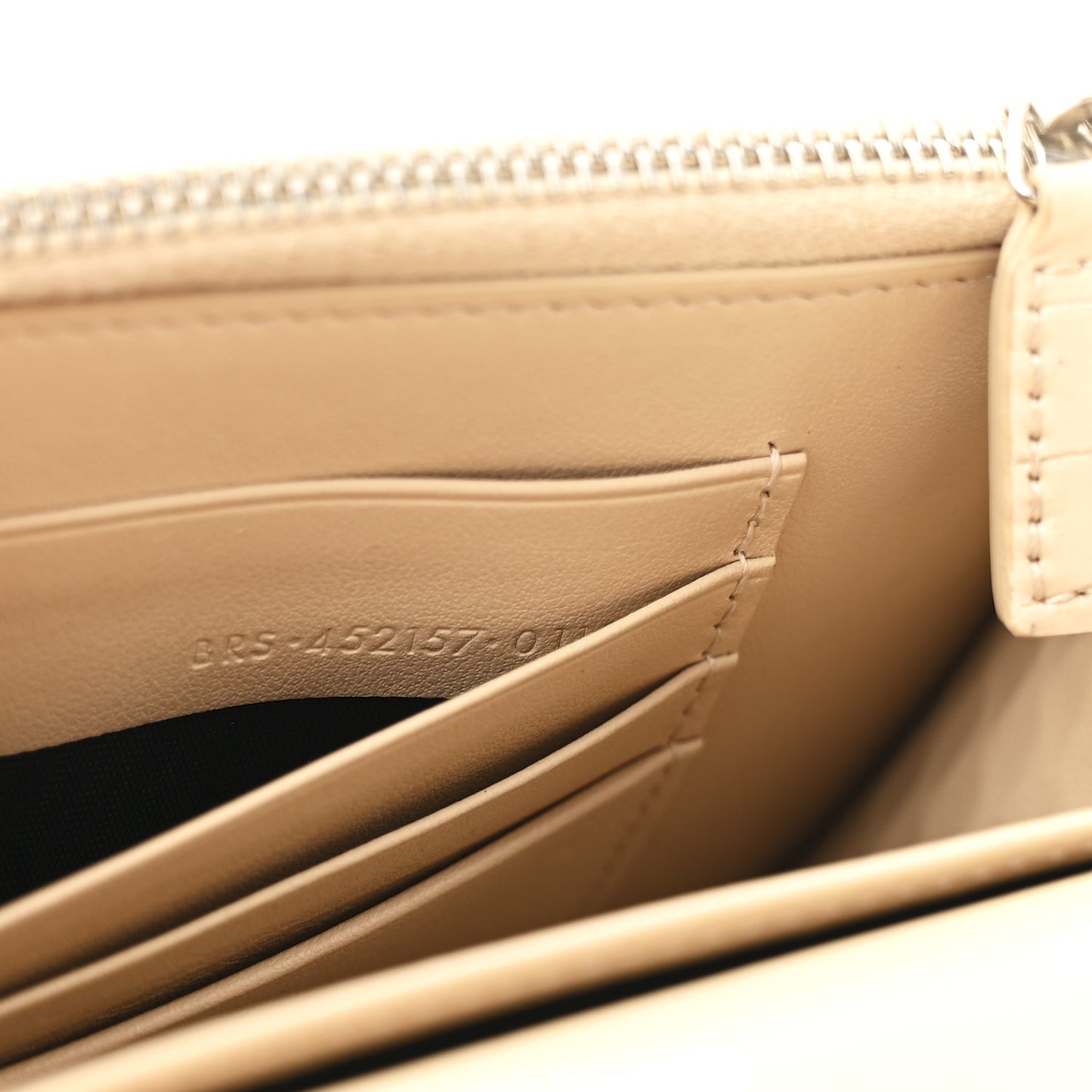 Calfskin Crocodile Embossed Monogram Sunset Chain Wallet Dark Beige