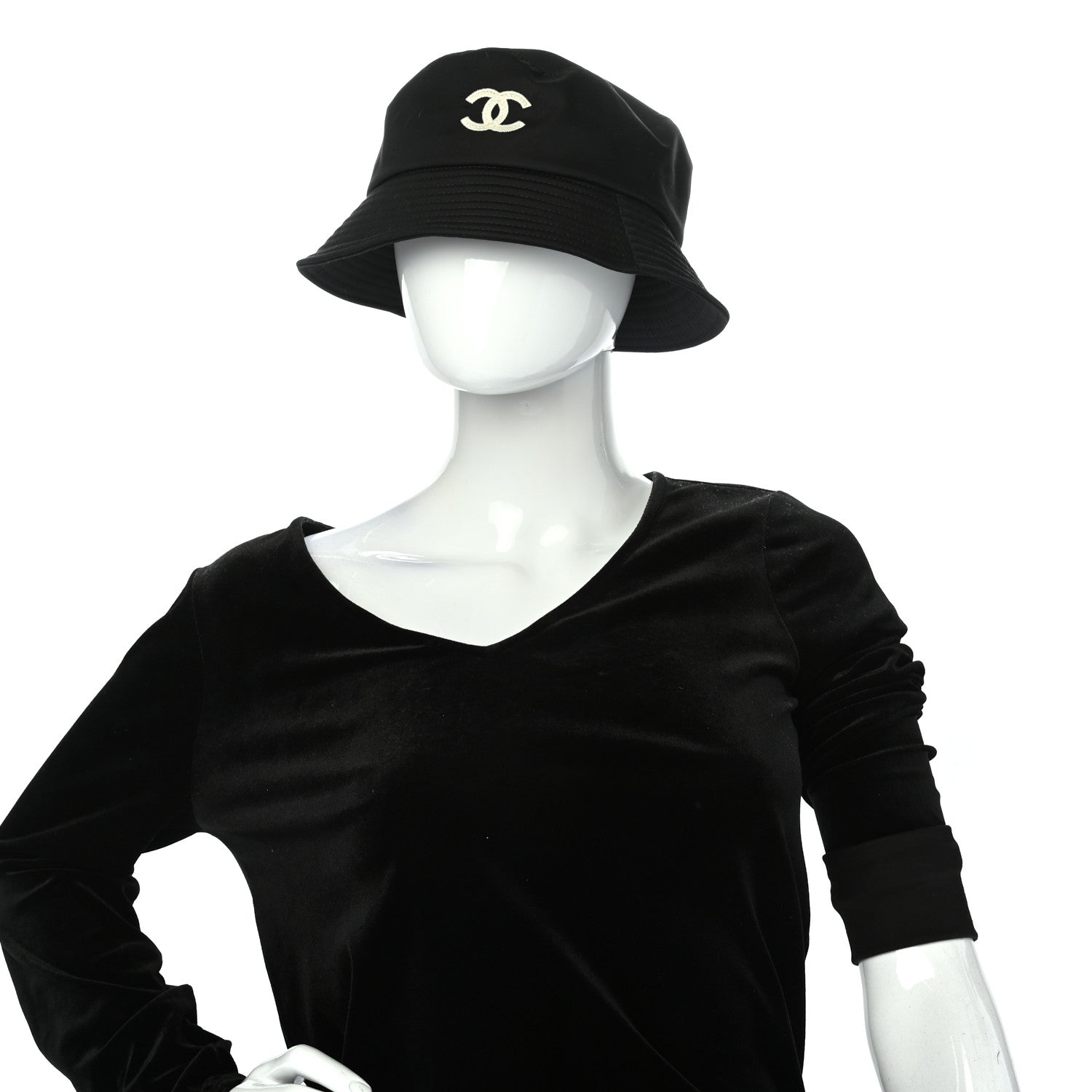 Chanel Cotton CC Bucket Hat L Black 2 of 6