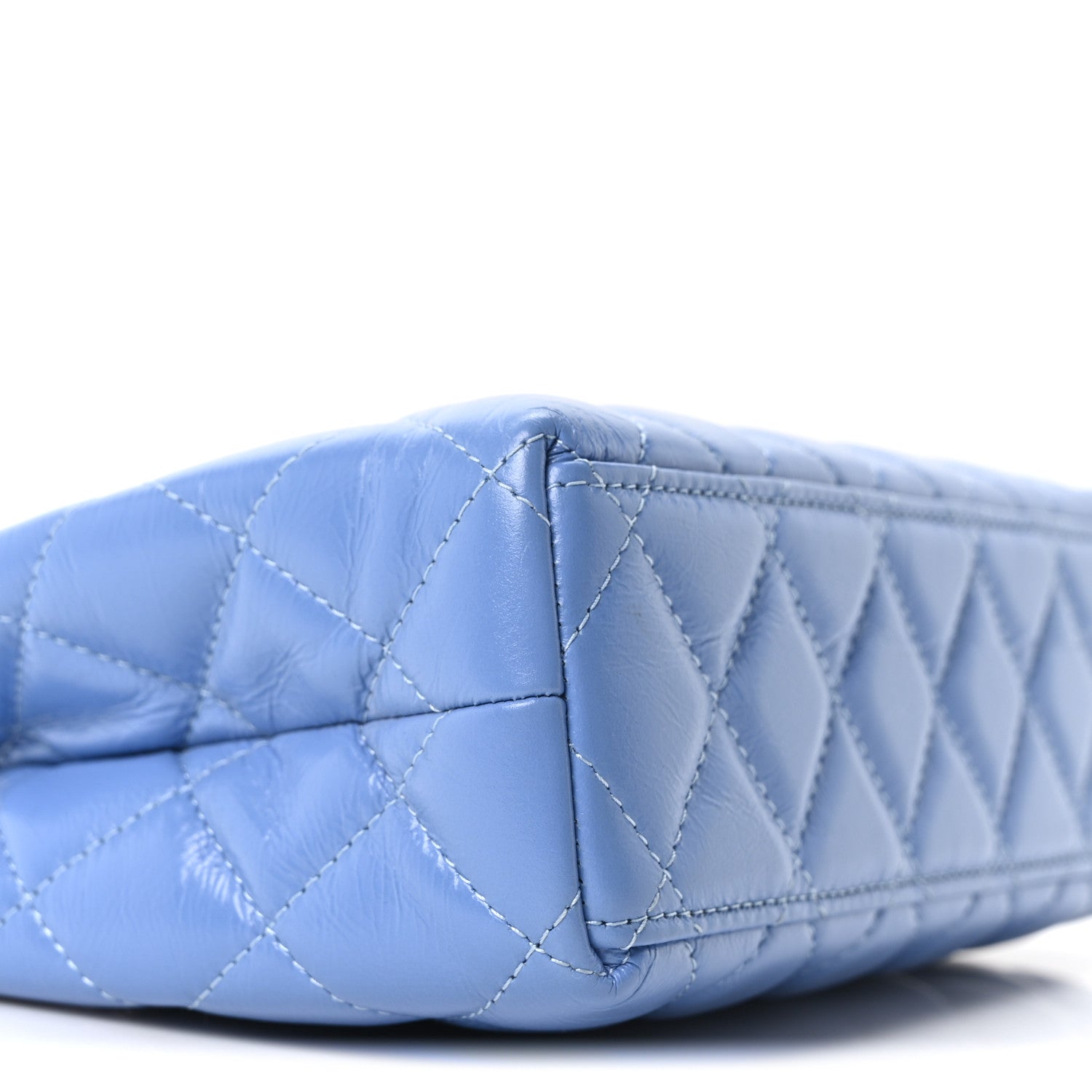Chanel Shiny Aged Calfskin Quilted Nano Kelly Shopper Blue 1862867