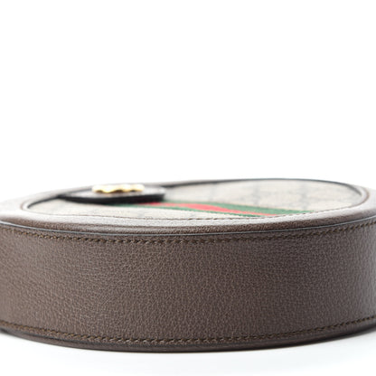 Gucci GG Supreme Monogram Web Mini Ophidia Round Shoulder Bag Brown 6 of 11