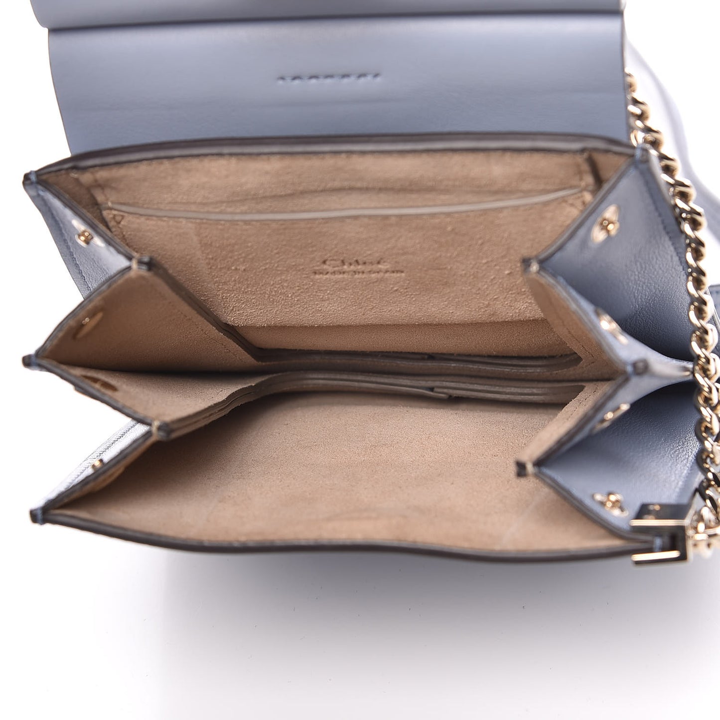 Suede Calfskin Mini Faye Bracelet Bag Washed Blue