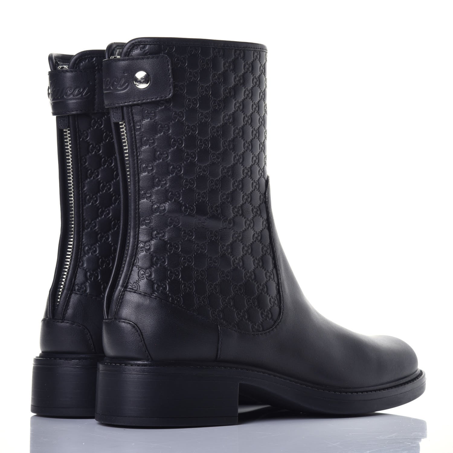 Gucci Soft Microguccissima Zip Boots 35.5 Black 4 of 10