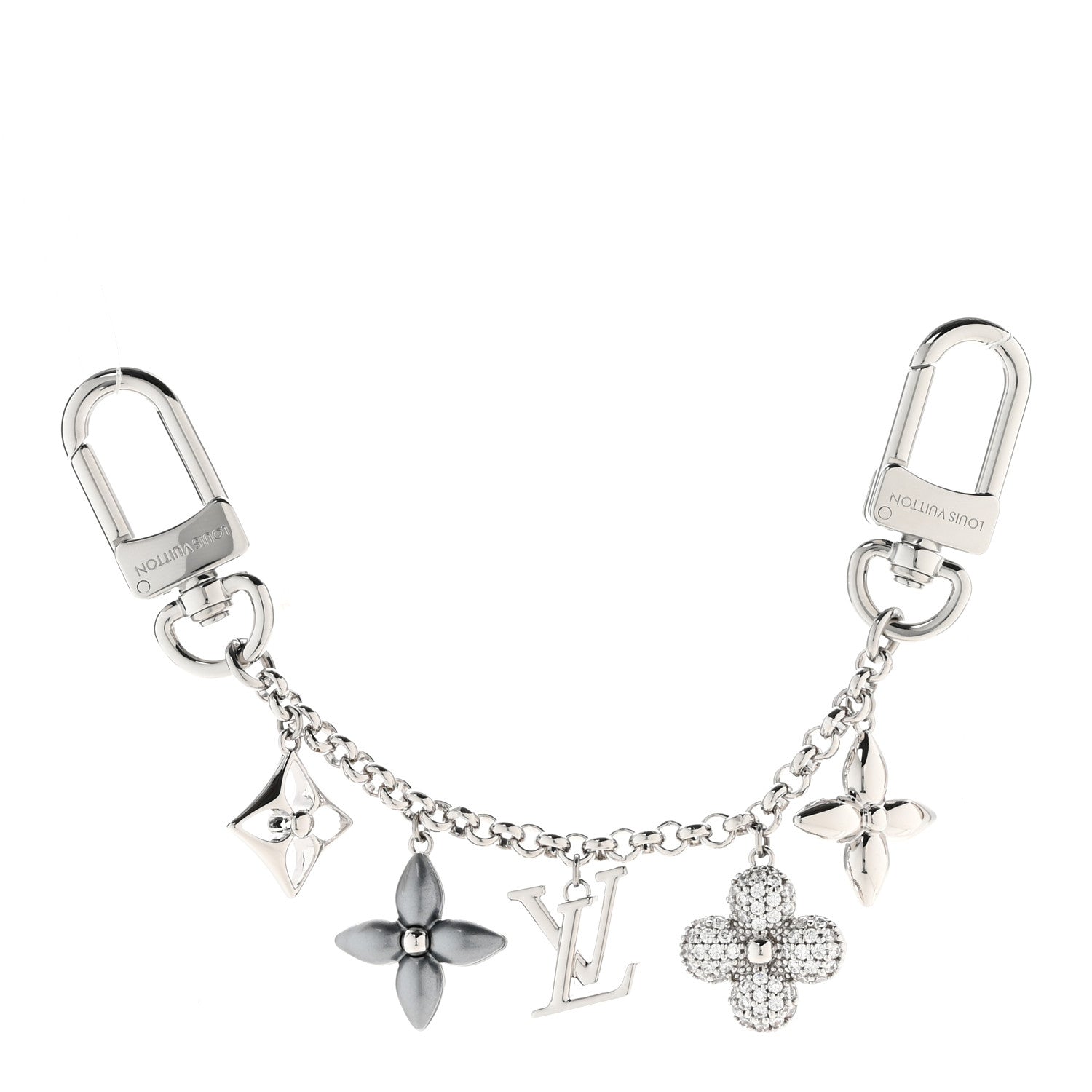 Louis Vuitton Monogram Spring Street Strass Chain Bag Charm Silver 1 of 4