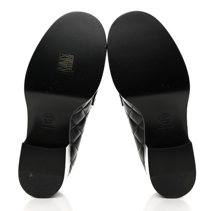 Chanel Lambskin Quilted CC Heart Loafers 37 Black 5 of 12