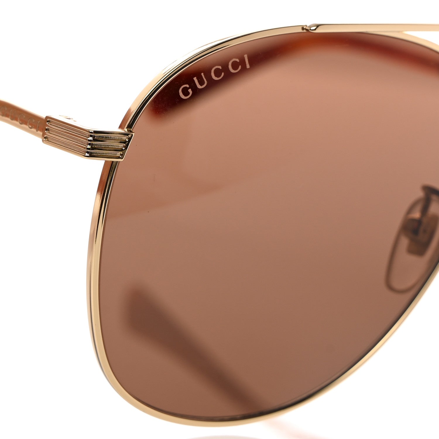 Gucci Aviator Sunglasses GG0969S Gold Brown 7 of 8