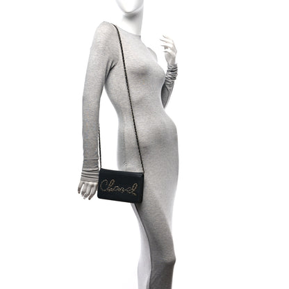 Chanel Calfskin Chain 20s Signe Wallet on Chain WOC Black 2 of 11