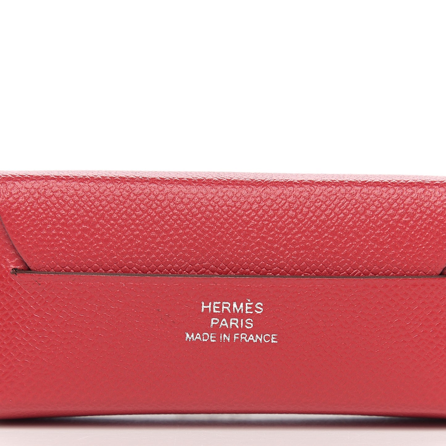 Grained Madame Calfskin Lipstick Case with Mirror Rouge Piment