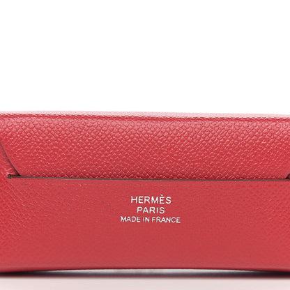 Hermes Grained Madame Calfskin Lipstick Case with Mirror Rouge Piment 6 of 8