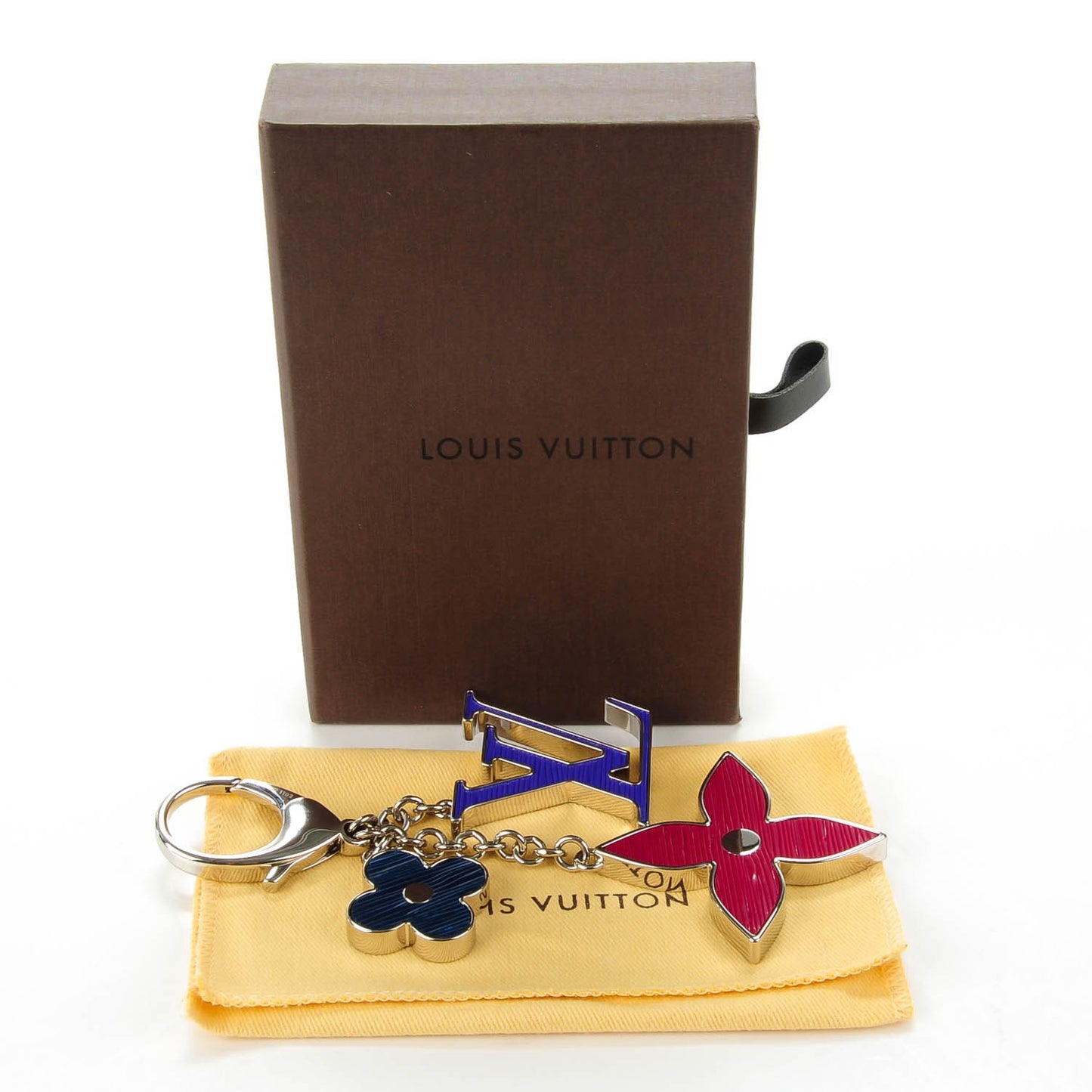 Fleur d Epi Bag Charm Figue Fuchsia Indigo