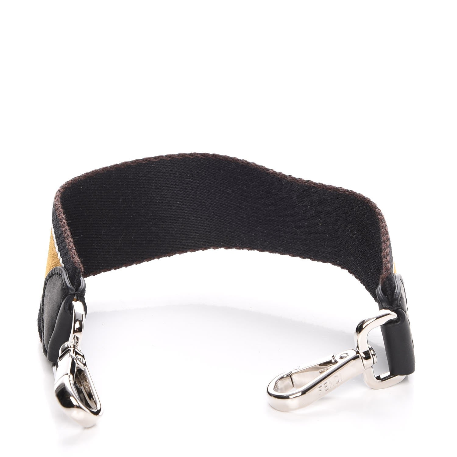 Fendi Ribbon Vitello Century FF Striped Mini Strap You Black Tobacco 3 of 6