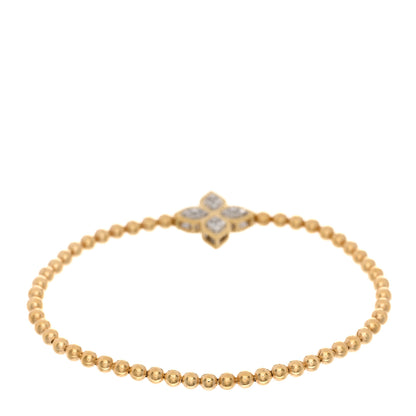 Roberto Coin 18K Yellow White Gold Diamond Princess Flower Bead Stretch Bracelet 2 of 3