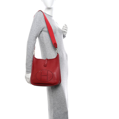 Hermes Taurillon Clemence Evelyne III PM Rouge Casaque 2 of 12