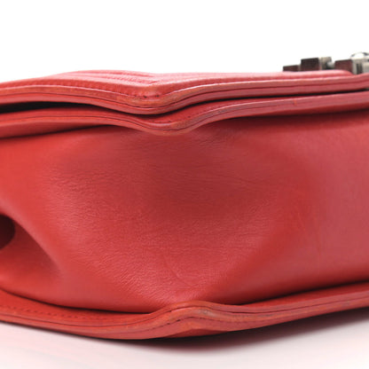 Chanel Calfskin Quilted Double Stitch Medium Boy Flap Red 9 of 19