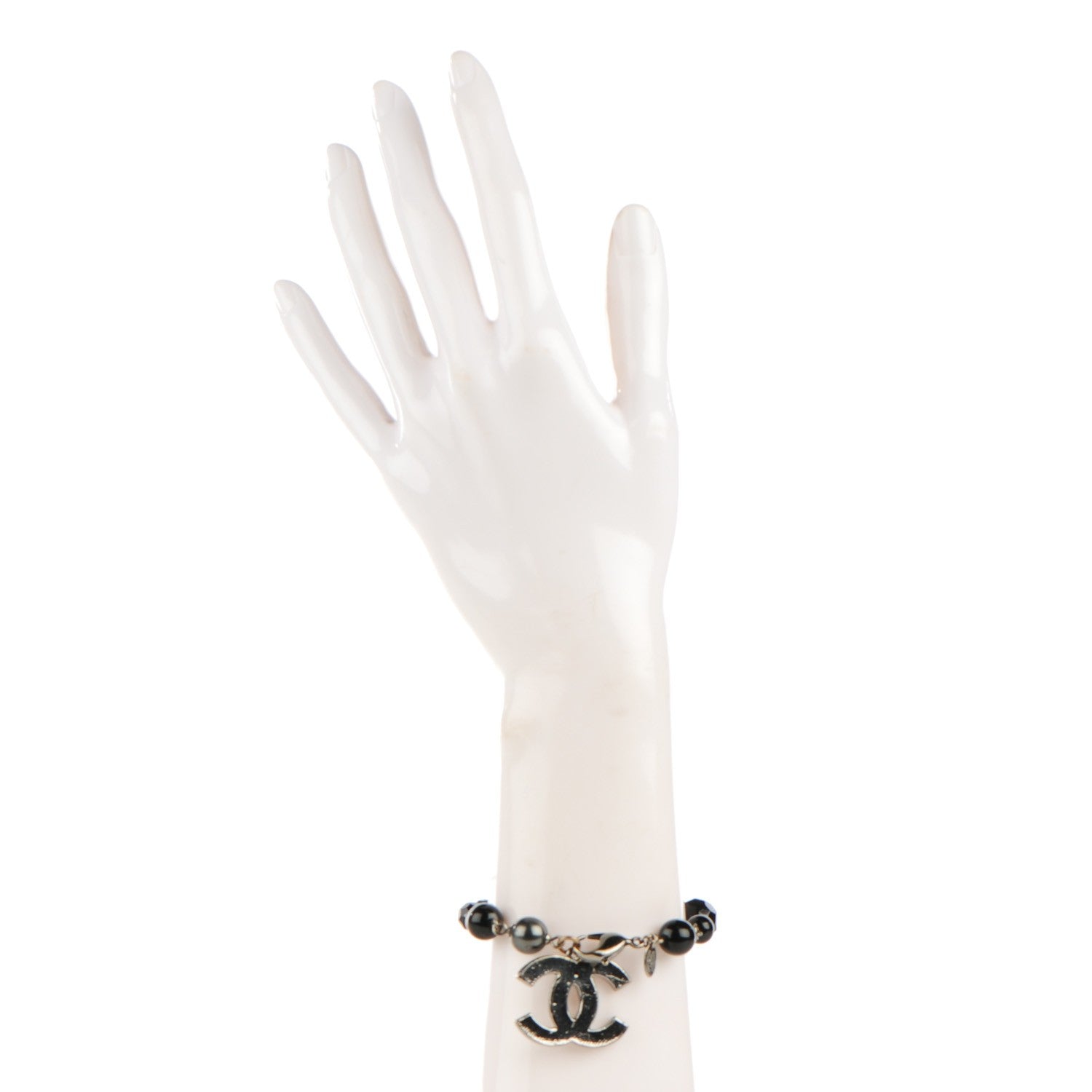 Chanel Beaded CC Bracelet Black 2 of 4